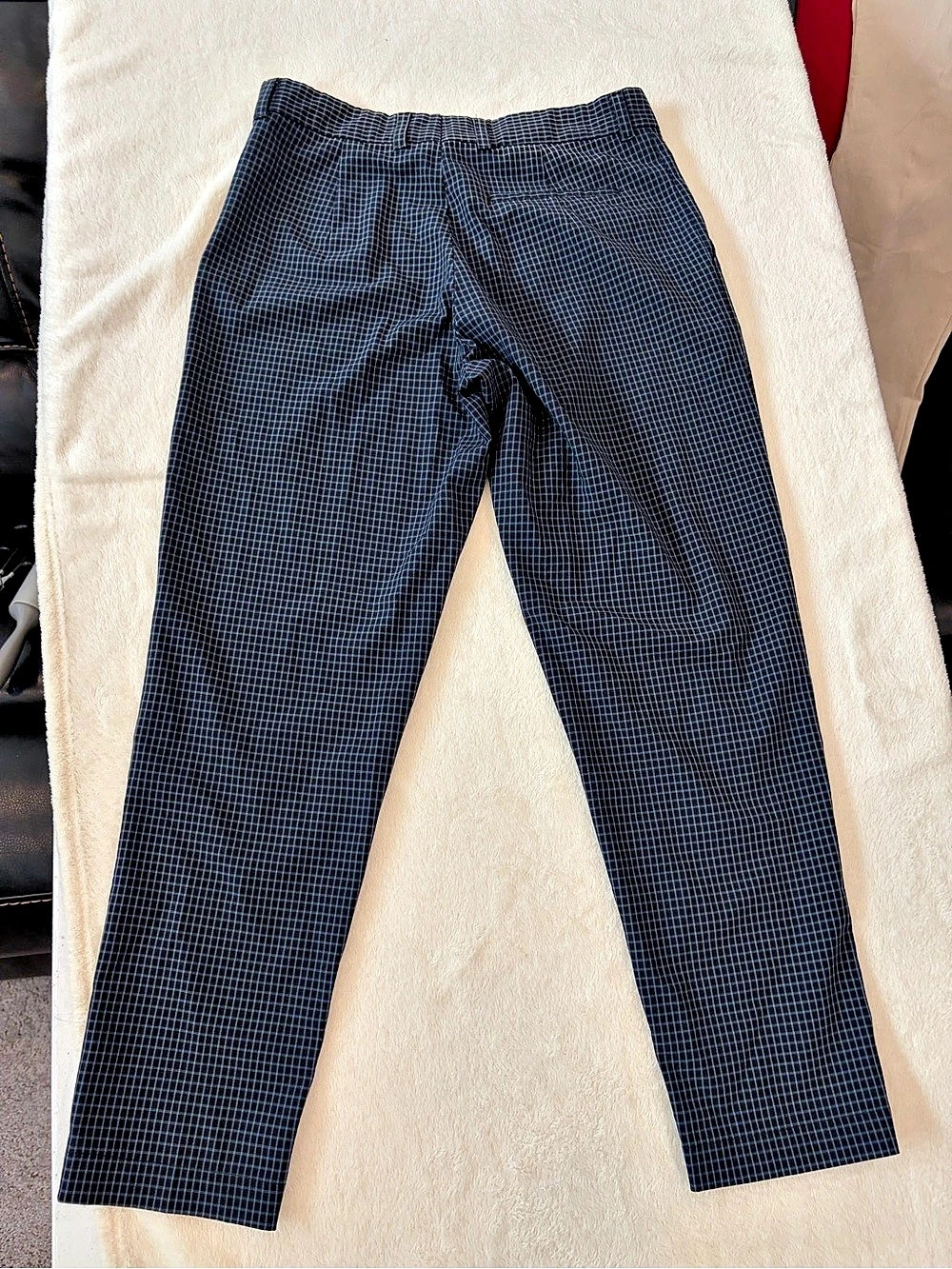 Kanin.f Checkered Straight Leg Pants in Black & Blue Size Large#189